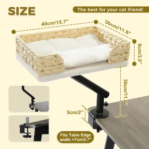 360° Rotatable Desk Cat Bed & Hammock