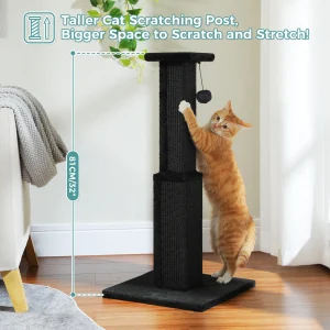 Large Tall Sisal Cat Scratching Post with Dangling Ball Toy