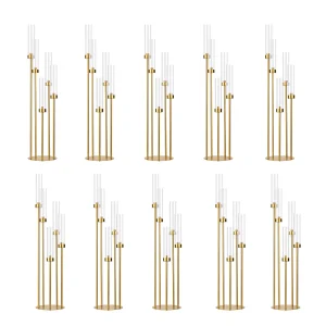 Gold Floor Candelabra 5 Arm Tall Candle Holder