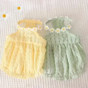 Breathable Cat Skirt Floral Wreath Collar